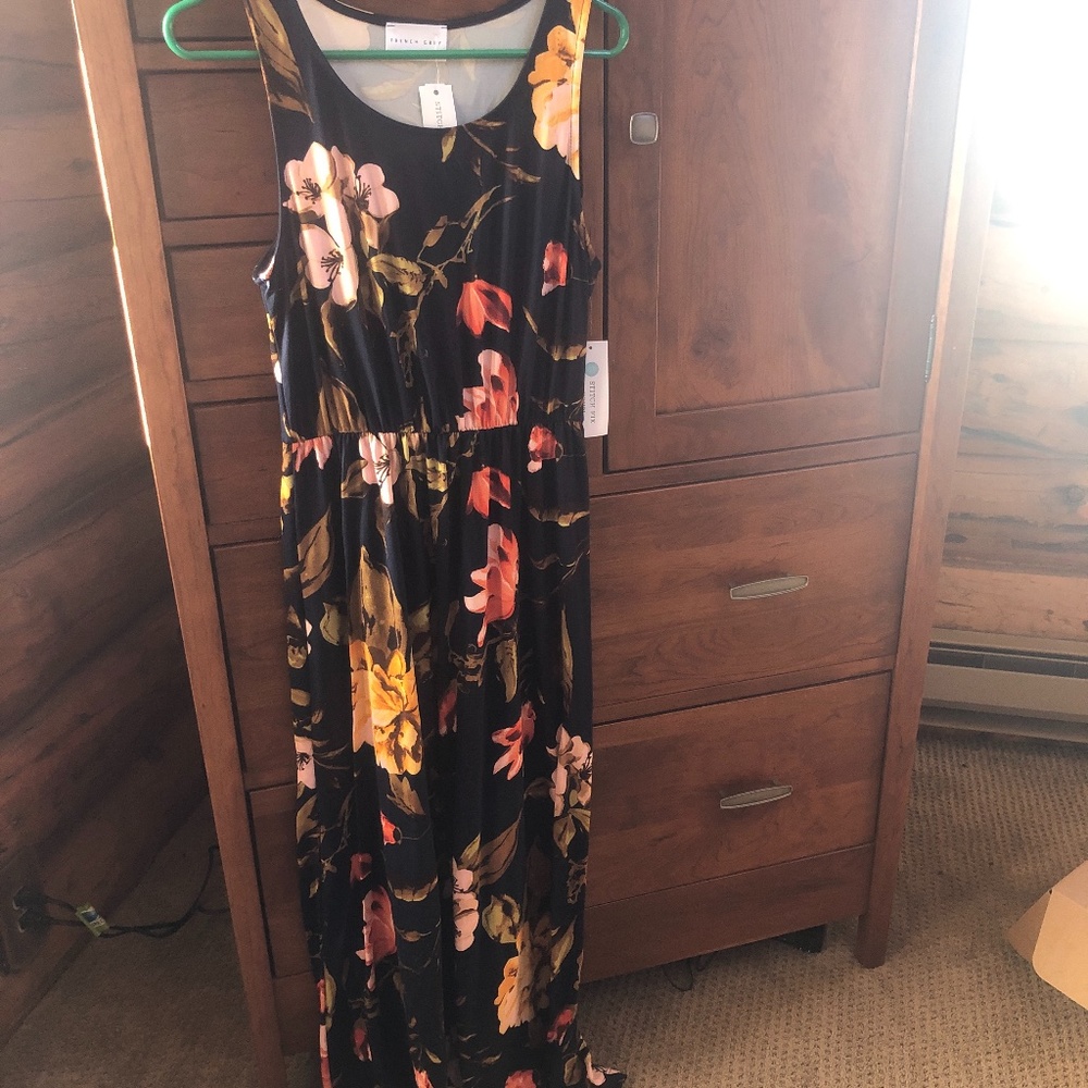 French Grey Esther Brushed Knit Maxi Dress